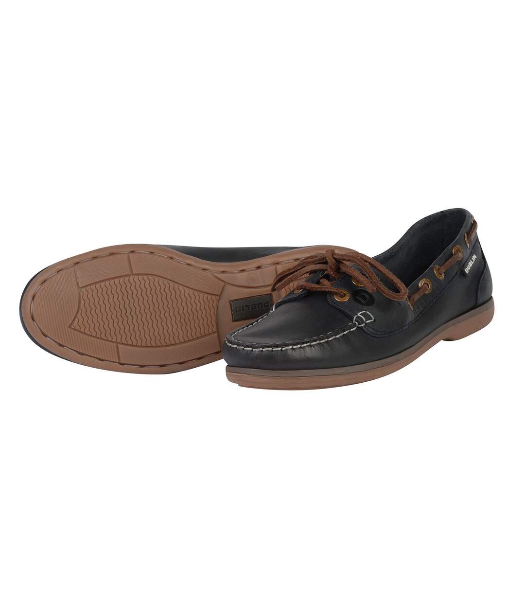 Womens/ladies mendip arena leather boat shoes navy Dublin-3