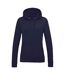 Sweat À Capuche College Femme Bleu Marine Oxford Awdis-1