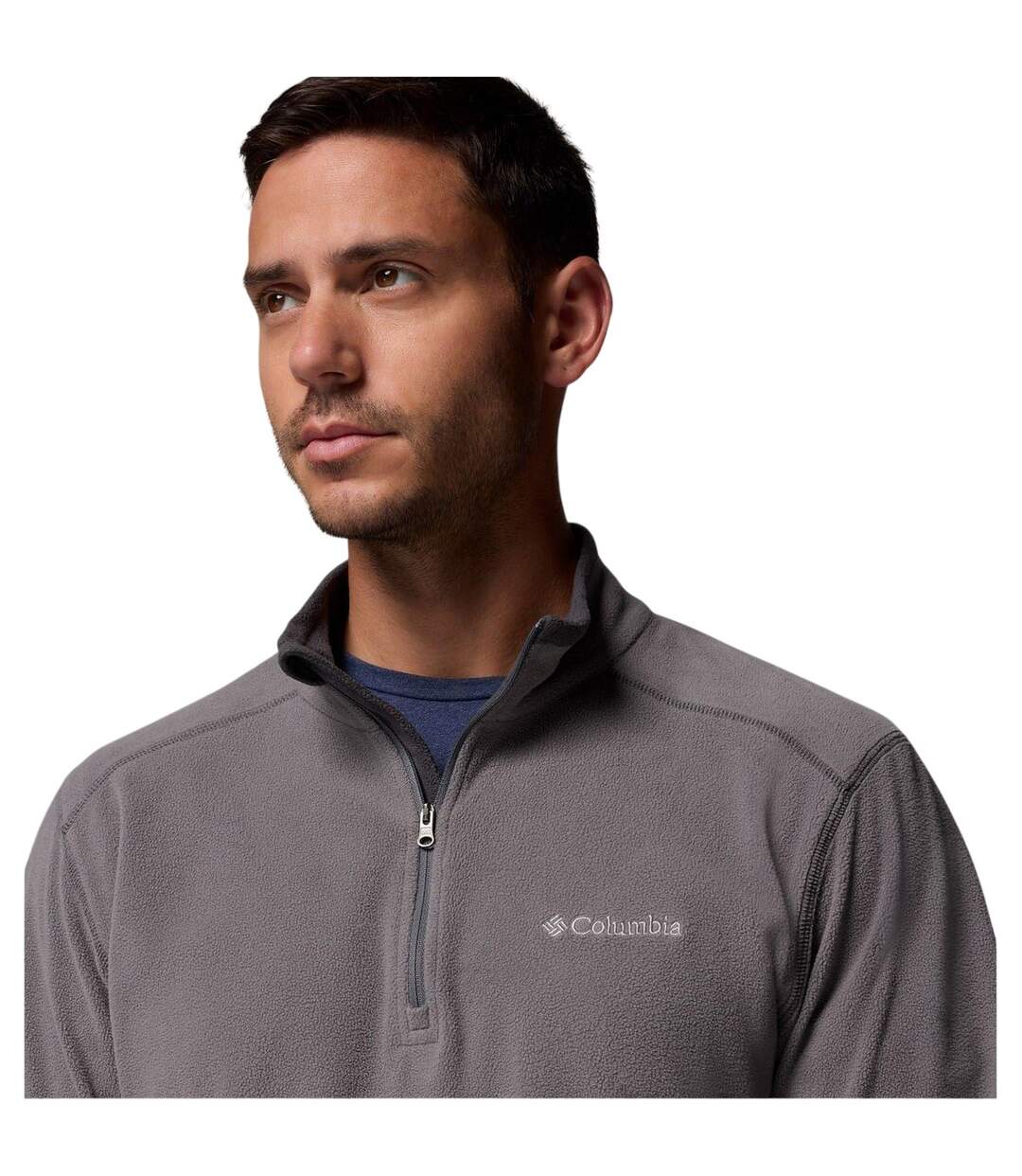 Mens Klamath Range Half Zip Fleece Top Grey Columbia-3