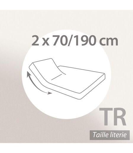 Drap housse relaxation uni 2x70x190 cm coton ALTO Crème TR Tête relevable