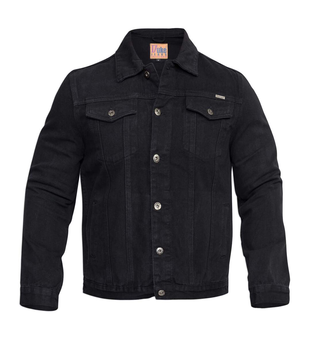 Duke Mens Western Trucker Style Denim Jacket (Black) - UTDC102-1