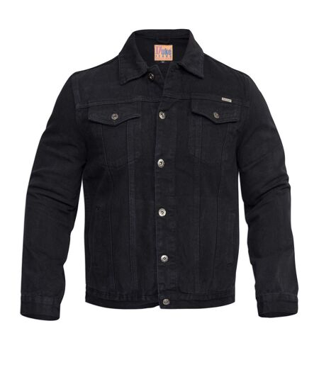 Duke Mens Western Trucker Style Denim Jacket (Black) - UTDC102