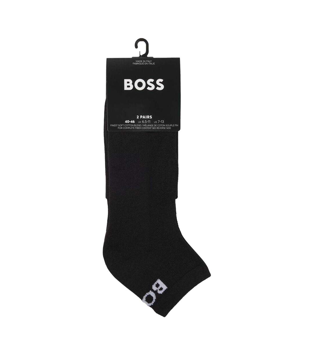 Pack Of 2  Unisex Adult Ankle Socks  Black Boss-3