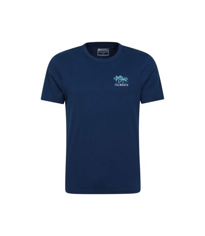 Mens Falmouth Printed Organic T-shirt Navy Mountain Warehouse