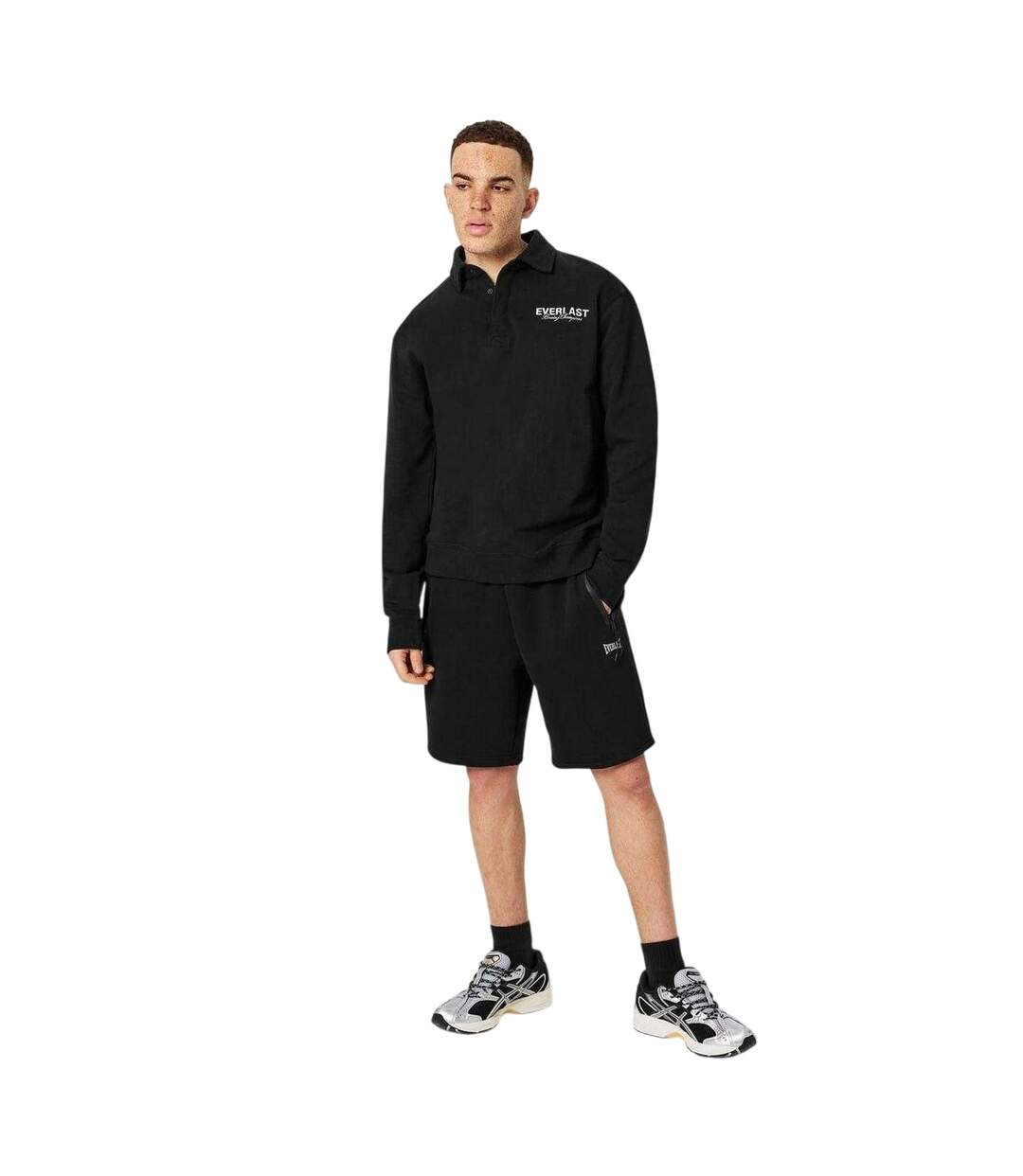 Polo Manches Longues Motif/style Logo Homme Noir Everlast-1