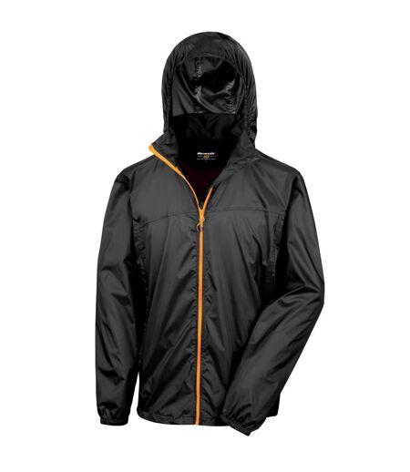 Result Mens Lightweight Packaway Jacket (Black/Orange)