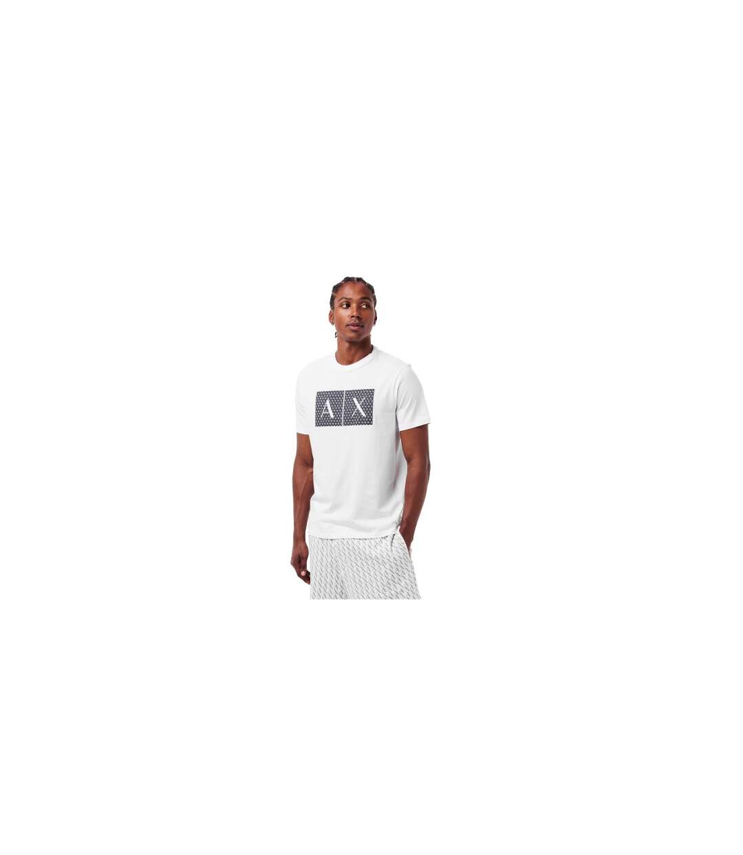 T-shirt Motif/style Géométrique Homme Blanc Armani Exchange-2