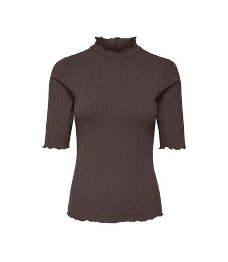 T-Shirt marron foncé femme jdy fransiska