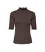 T-Shirt marron foncé femme jdy fransiska-1