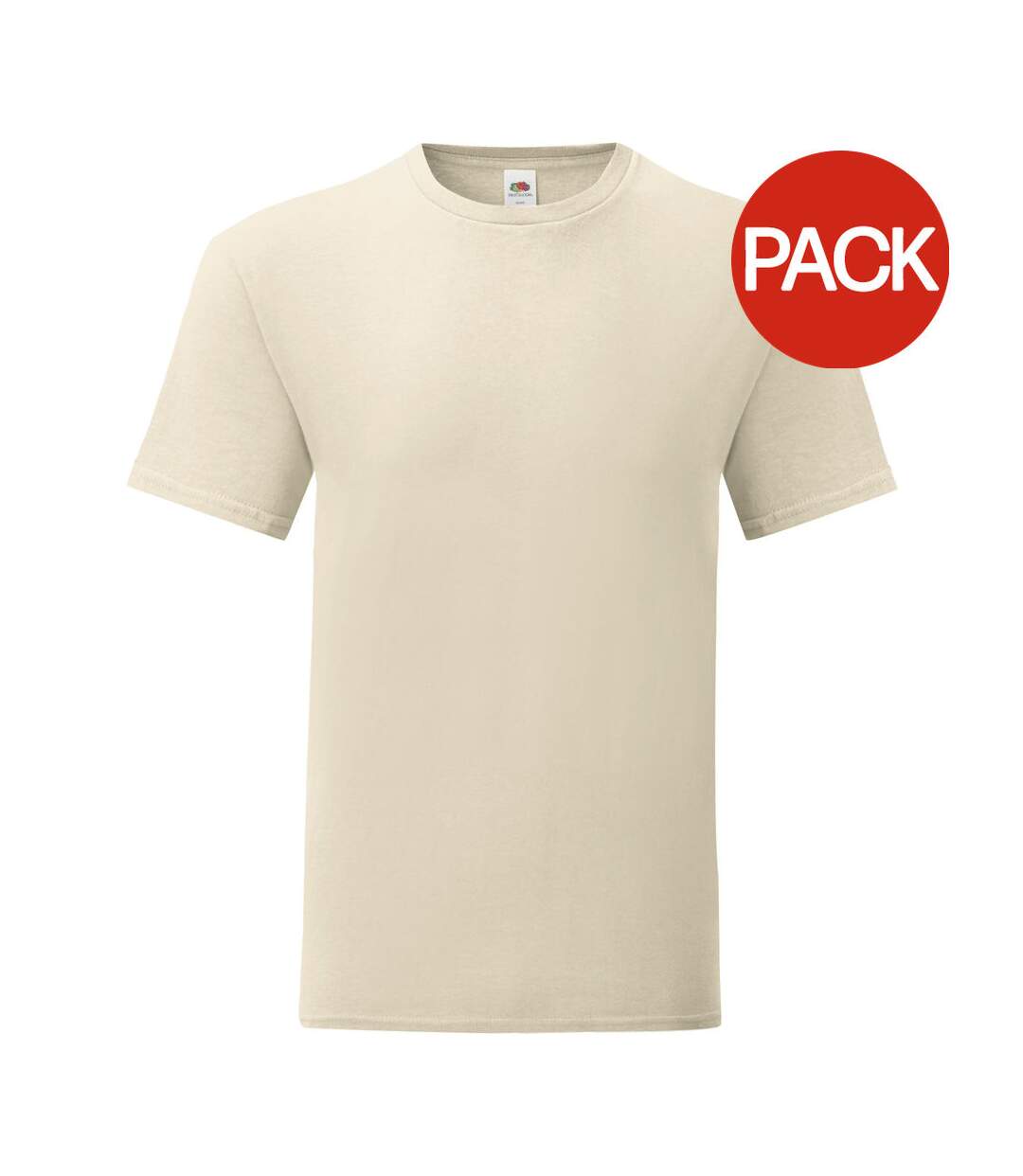 T-shirt iconic hommes beige Fruit of the Loom-1