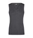 Débardeur Pull sans manche col V - FEMME - JN656 - gris anthracite