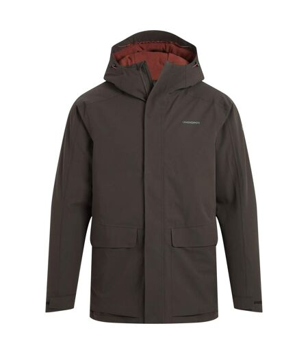 Veste Imperméable Thermique À Capuche Lorton Homme Kaki Sombre Craghoppers
