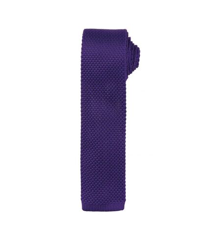 Premier Mens Slim Textured Knit Effect Tie (Pack of 2) (Purple) (One Size)