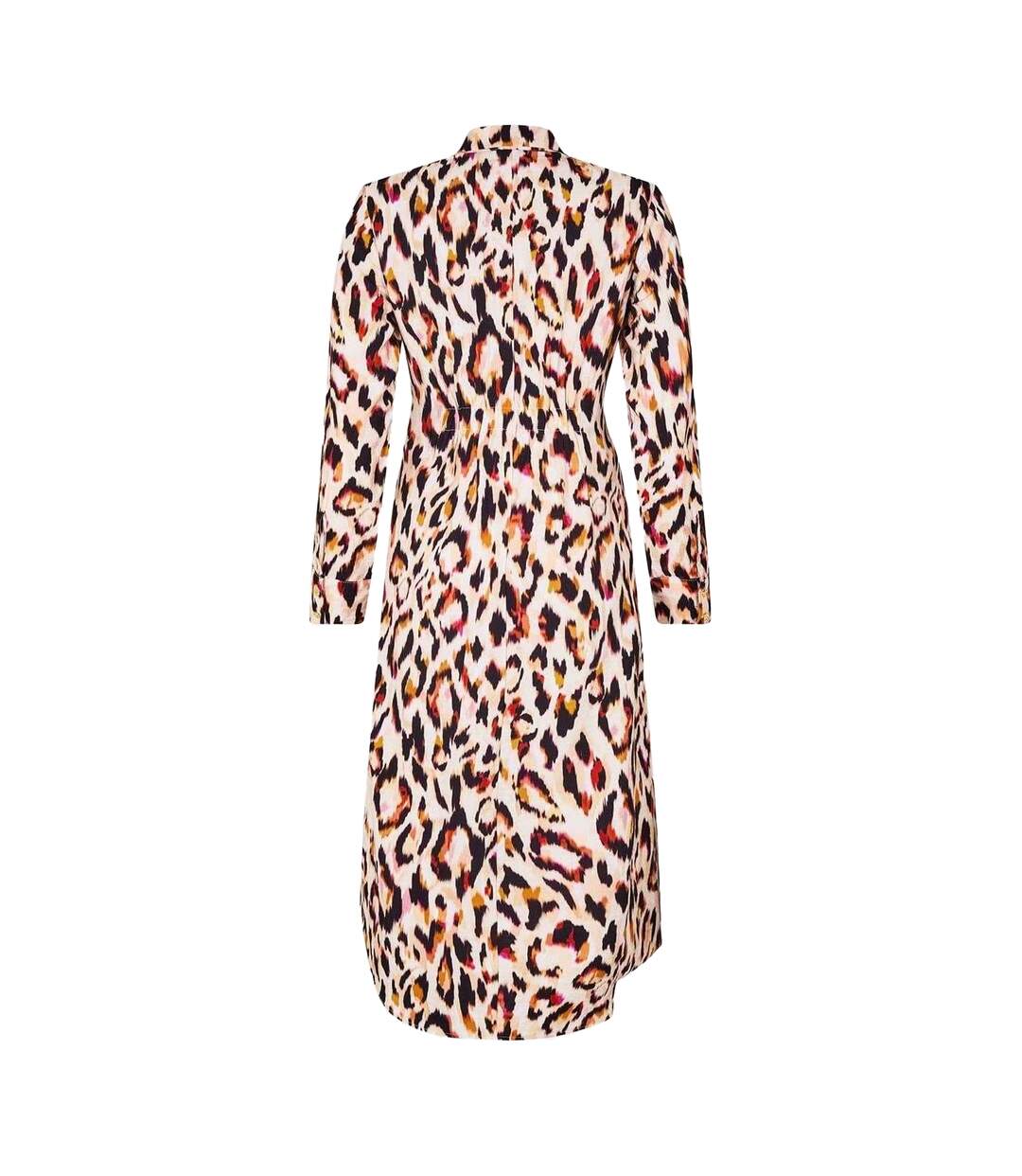 Robe Chemise Motif/style Imprimé Léopard Femme Rose Biba-3