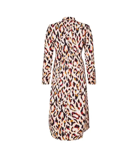 Robe Chemise Motif/style Imprimé Léopard Femme Rose Biba