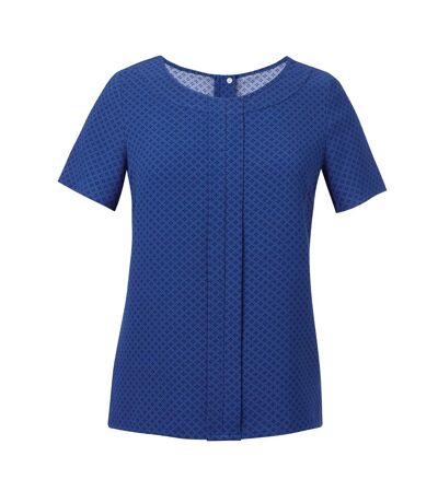Brook Taverner Womens/Ladies Verona Crepe De Chine Short Sleeved Blouse (Royal Blue/ Navy) - UTRW5380