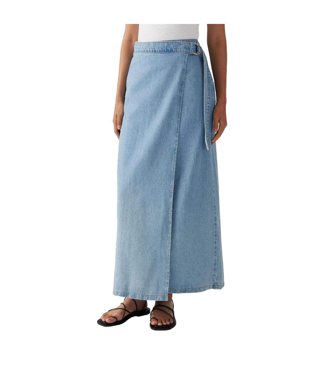 Womens/ladies Column Denim Wrap Skirt Blue Levis-4