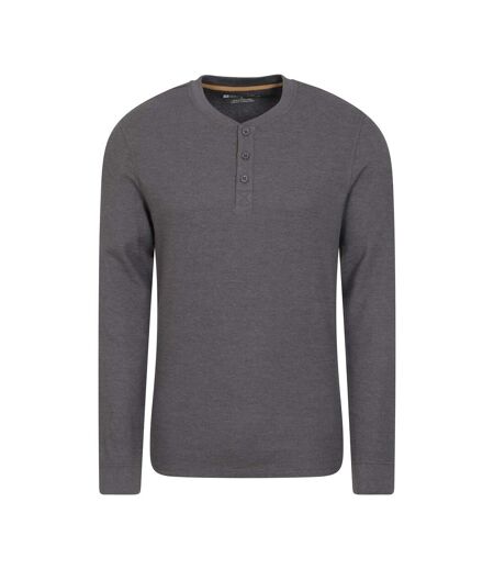 Mens selby waffle henley t-shirt charcoal Mountain Warehouse