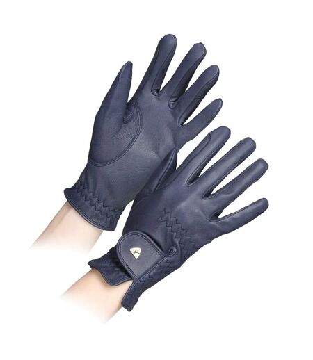 Aubrion Womens/Ladies Leather Riding Gloves (Navy)
