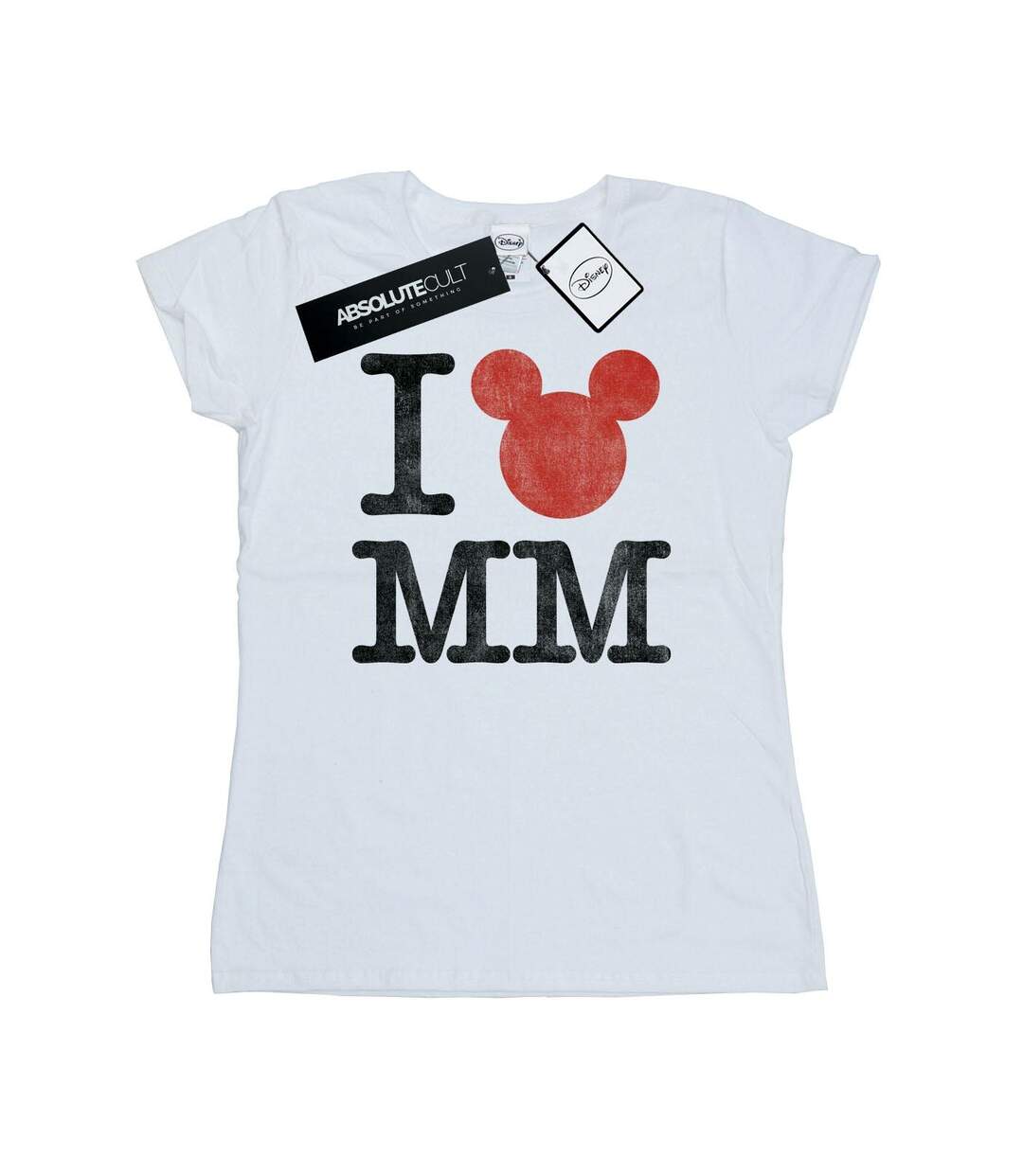 Disney T-shirt en coton I Love Mickey Mouse Femme/Ladies (Blanc) - UTBI30986-1
