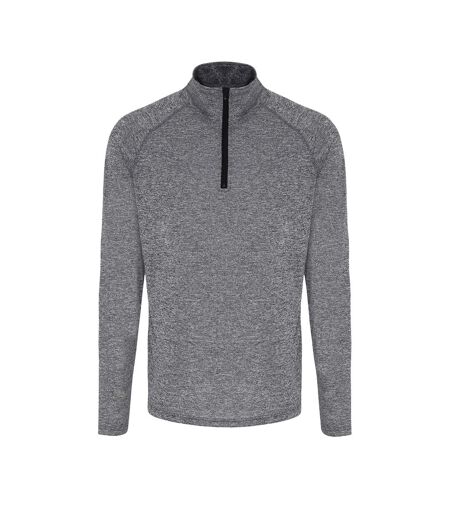 Mens performance quarter zip long-sleeved sweatshirt black TriDri