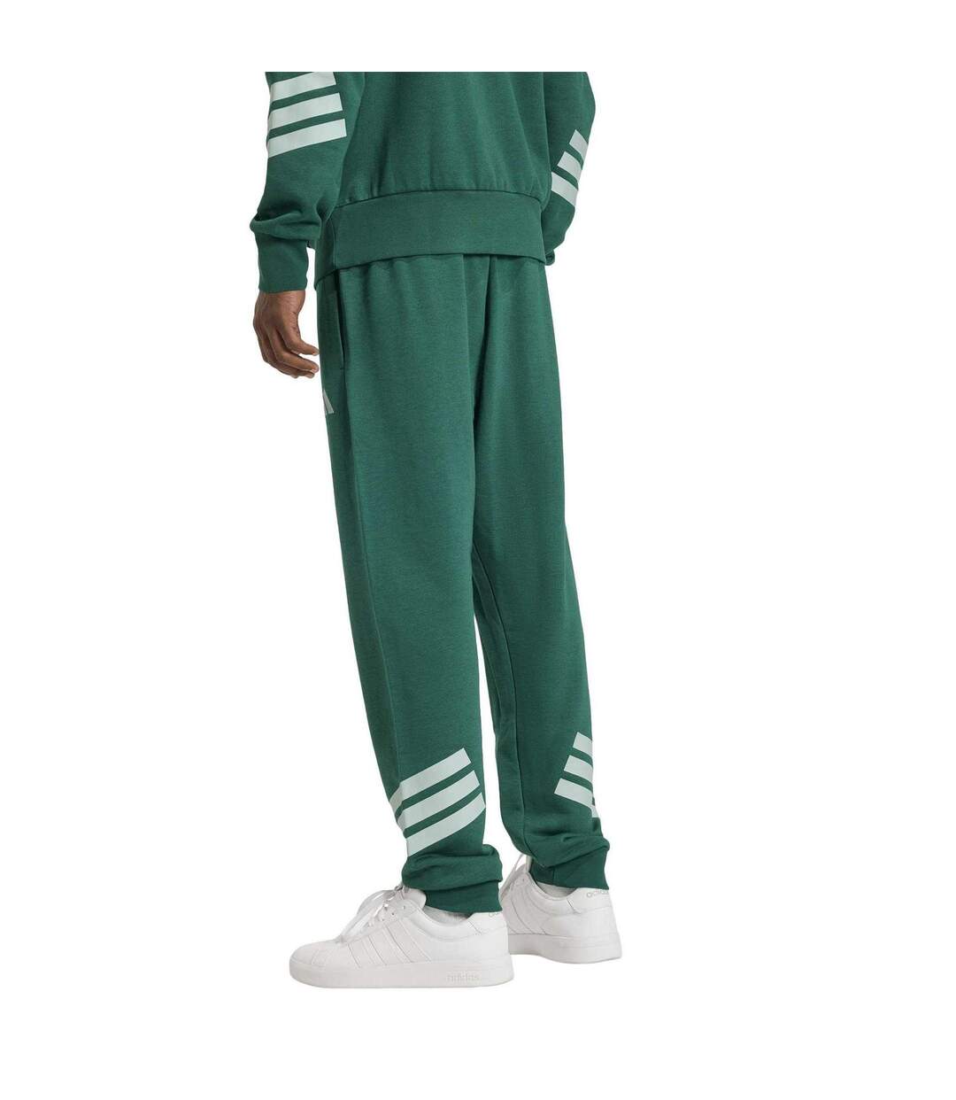 Mens 3 Stripes Tapered Slim Running Jogging Bottoms Collegiate Green Adidas-3