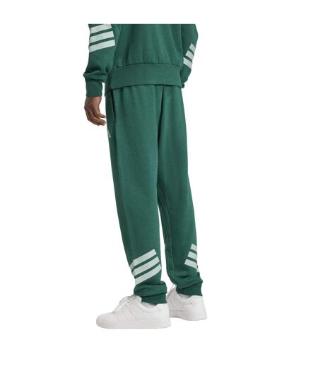 Mens 3 Stripes Tapered Slim Running Jogging Bottoms Collegiate Green Adidas