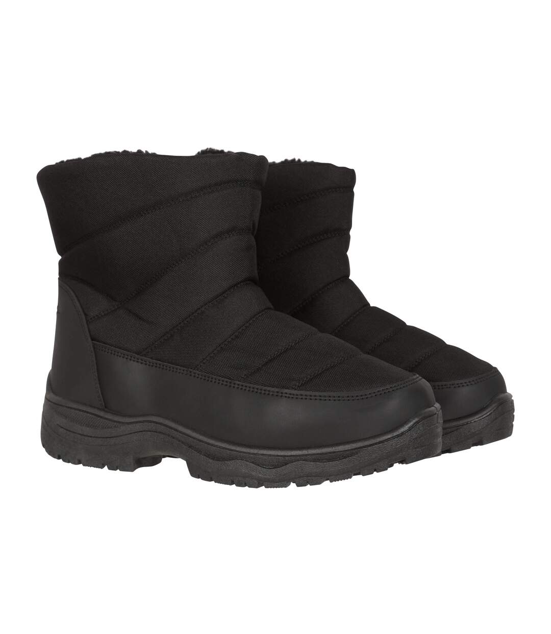 Womens/ladies icey fleece lined ankle snow boots black Mountain Warehouse-1