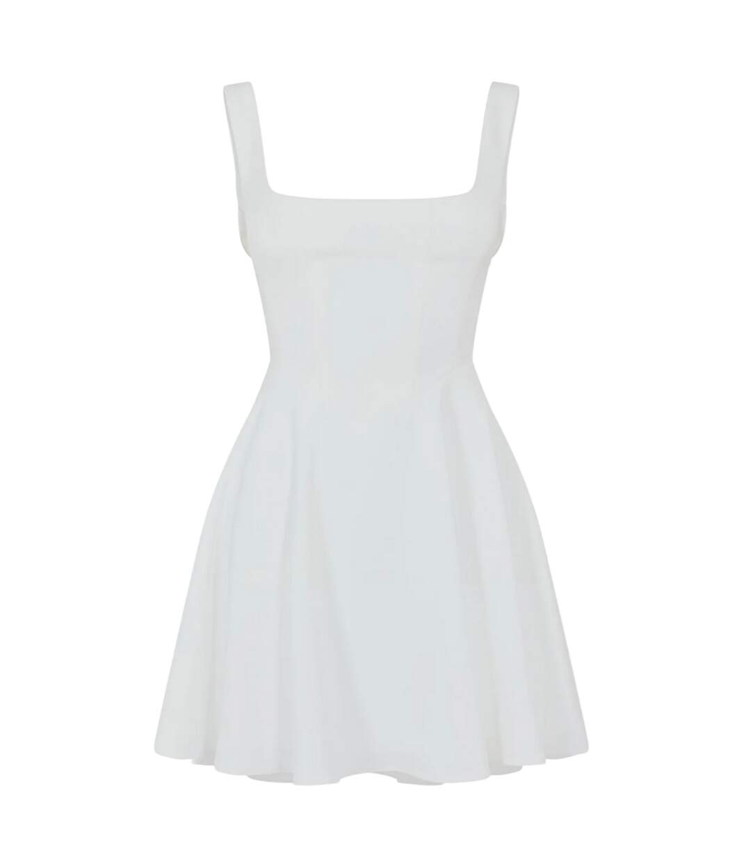 Womens/ladies Square Neck Mini Dress White Odd Muse-2