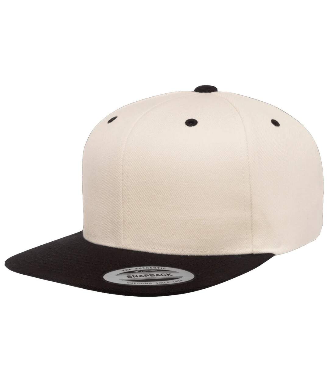 Casquette ajustable classique homme beige pâle / noir Yupoong