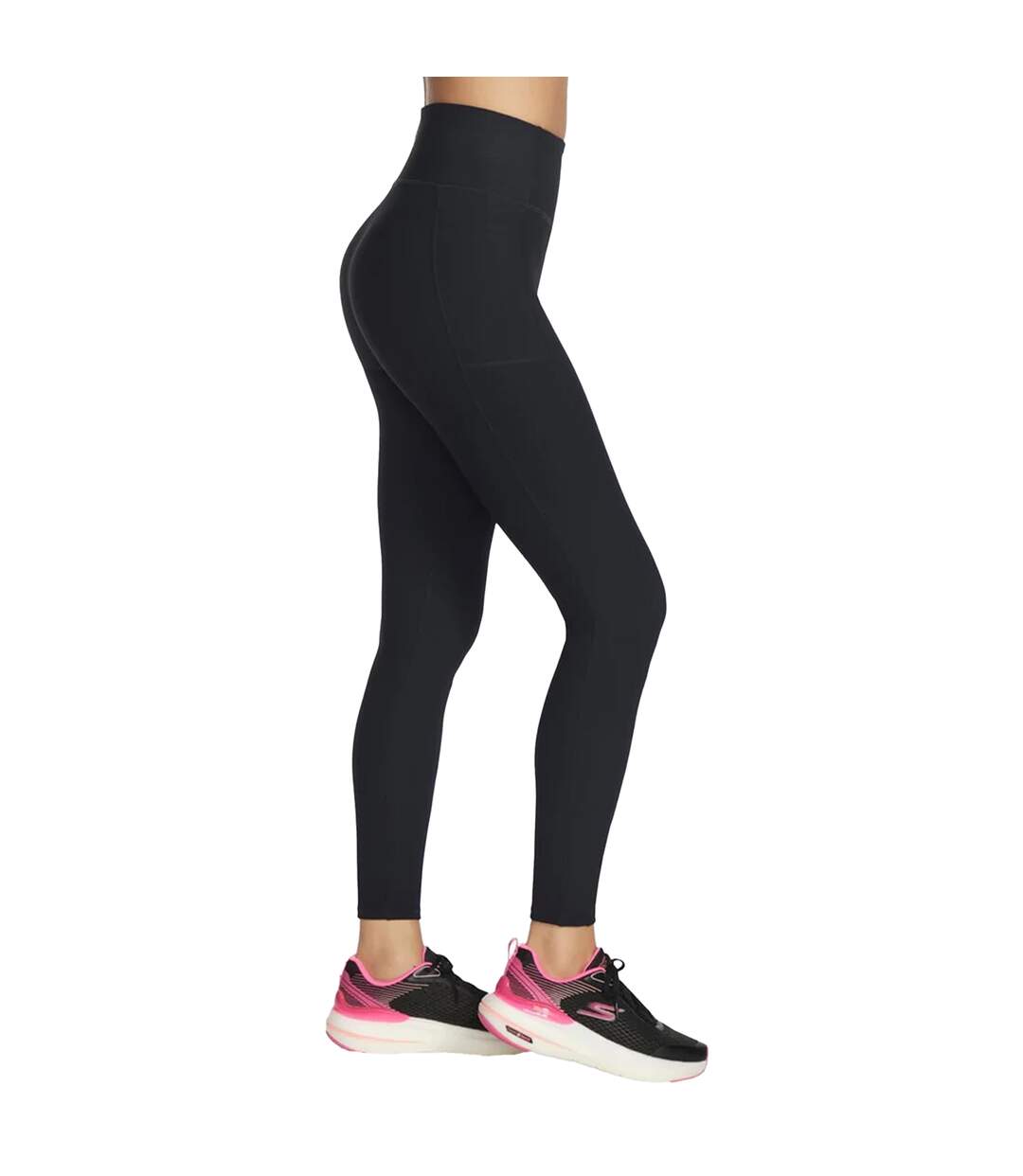 Womens/ladies go flex ribbed leggings black Skechers-3