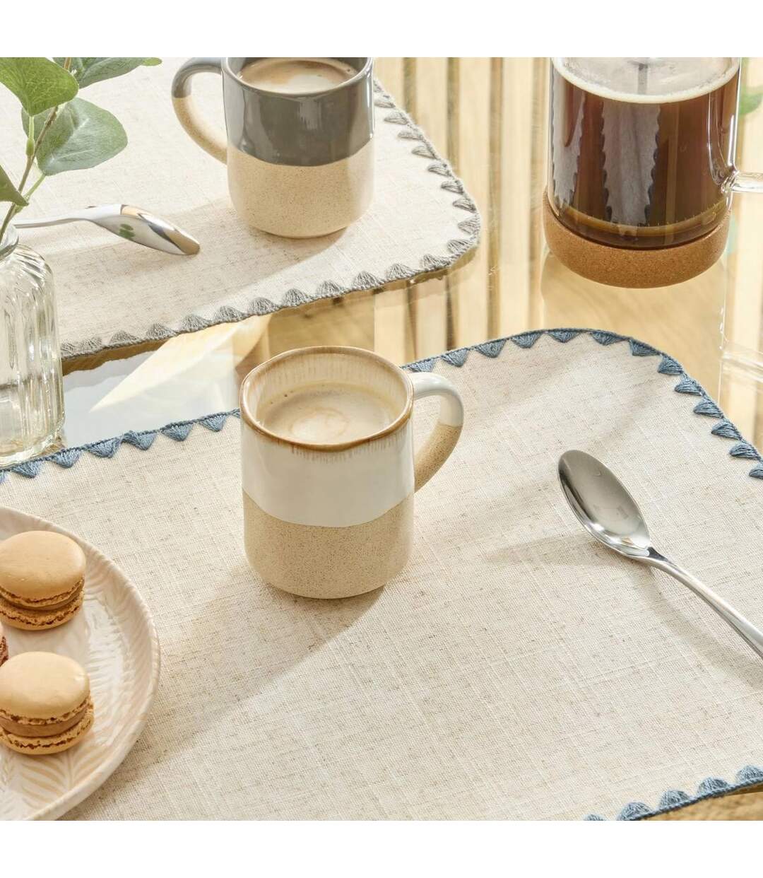 Lot de 6 Mugs en Faïence Kate 20cl Blanc-3