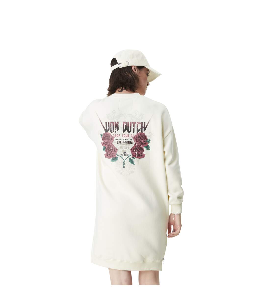 Robe sweat femme avec print et zip sur le côté  Gun Vondutch-3