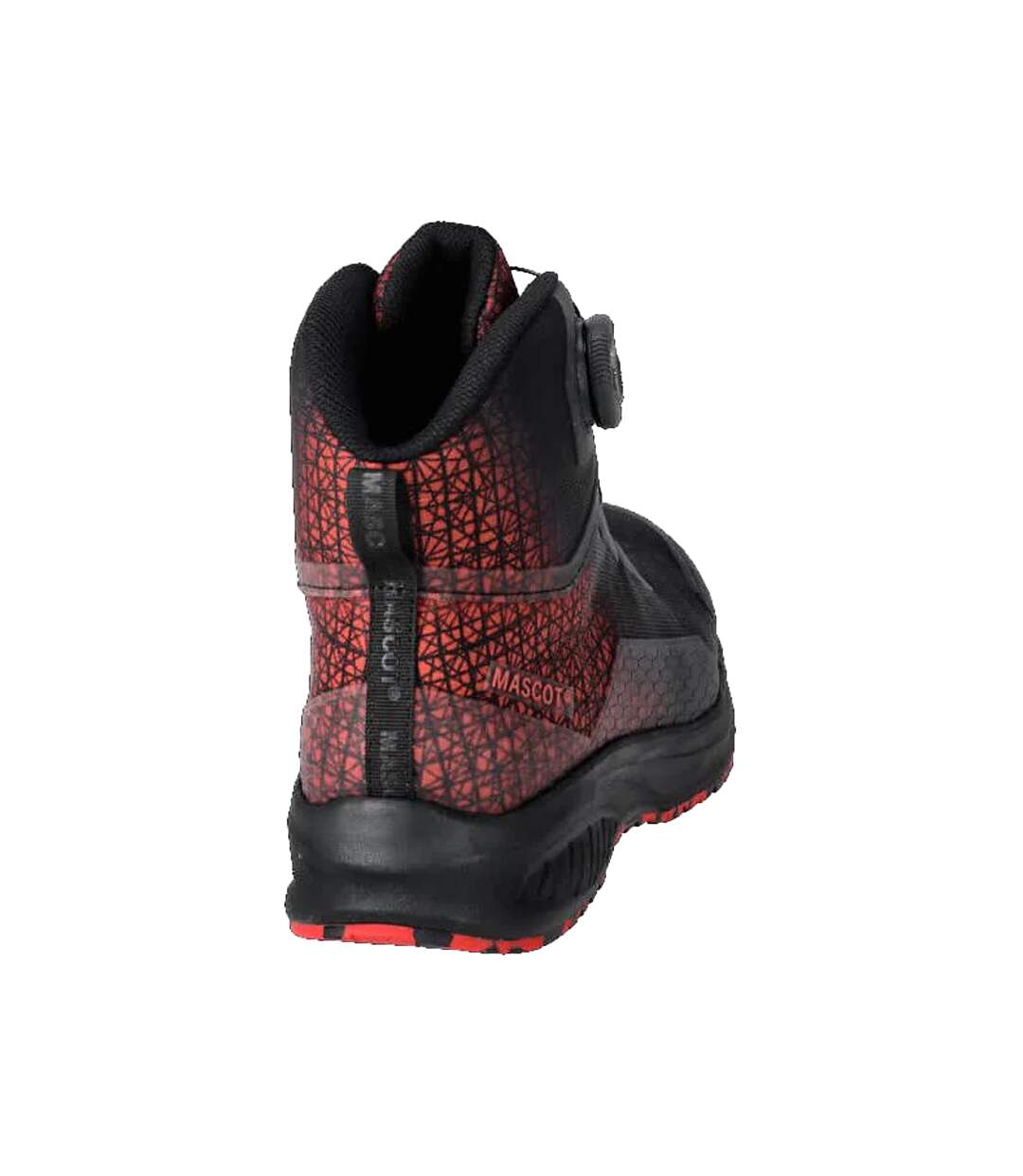 Mens Footwear Accelerate Safety Boots Black Traffic Red Mascot-2