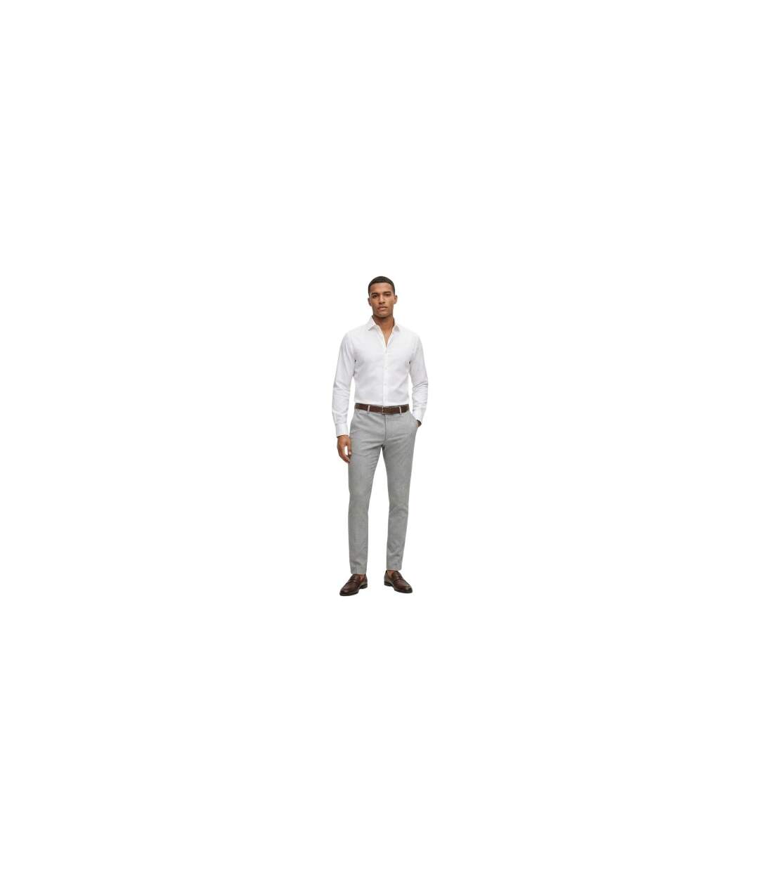 Mens Kaito1 Logo Slim Trousers Grey Boss-1