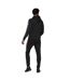 Mens 3 Stripes Fleece Tracksuit Black Grey Adidas-3