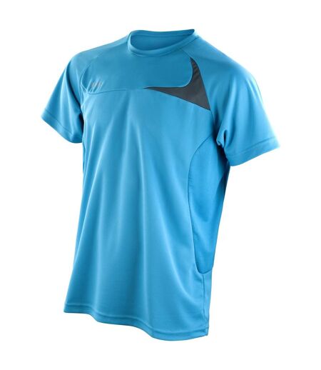 Spiro Mens Dash Training T-Shirt (Aqua/Gray)