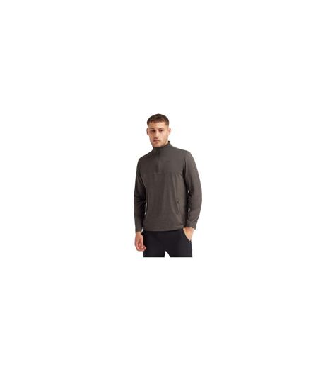 Haut De Sport Extensible À Col Montant Zippé Motif/style Panneau Contrasté Lawrie Homme Anthracite Chiné Trespass