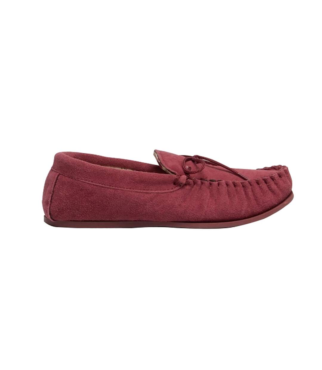 Lily chaussons style mocassins femme rouge Mokkers-2