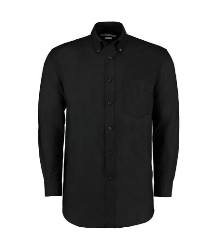 Kustom Kit Mens Oxford Classic Long-Sleeved Shirt (Black)