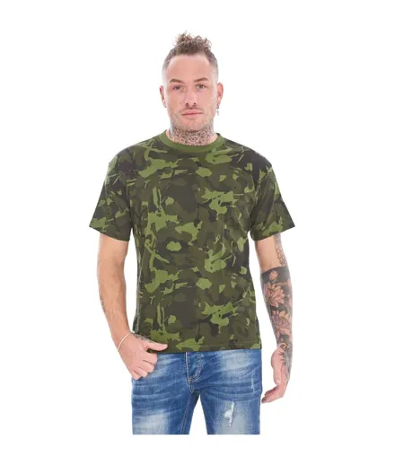 T-shirts Motif/style Camouflage Homme Bleu Vert Rouge Keanu