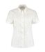 Womens/ladies Premium Oxford Tailored Short-sleeved Shirt White Kustom Kit-1