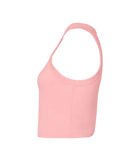Womens/ladies Micro-rib Racerback Tank Top Solid Pink Bella + Canvas