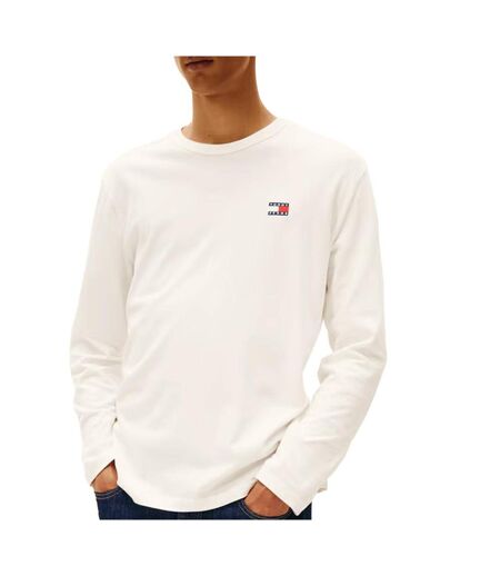 T-Shirt ecru homme tommy hilfiger badge