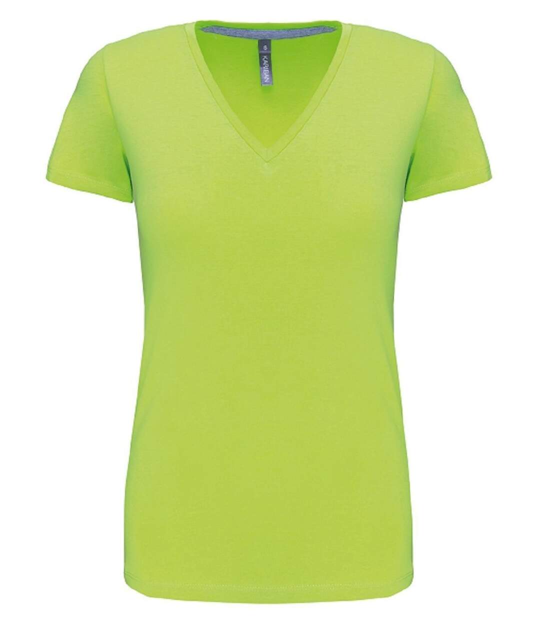 T-shirt manches courtes col V - K381 - vert lime - femme