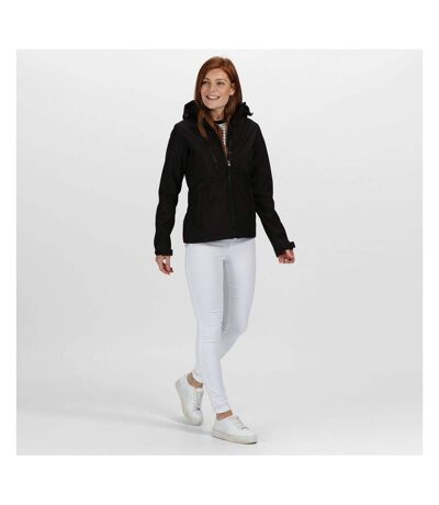 Womens/ladies Venturer Hooded Soft Shell Jacket Black Regatta