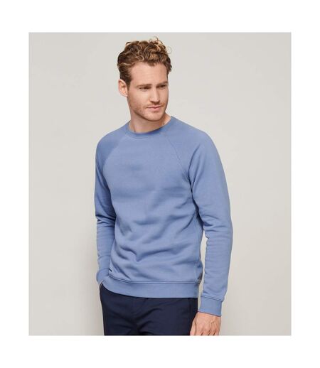 Unisex adult space organic raglan sweatshirt blue SOLS