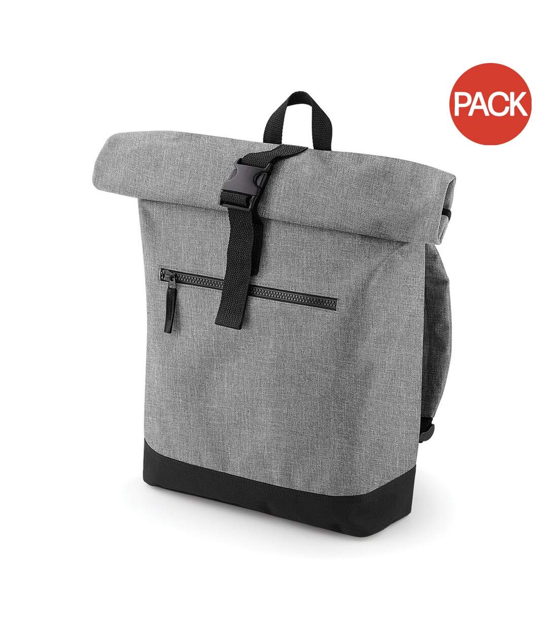 Lot de 2  Sac à dos 12 litres taille unique gris chiné/noir Bagbase-1