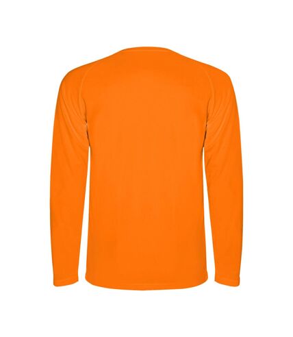 Mens montecarlo long-sleeve sports t-shirt orange fluo Roly