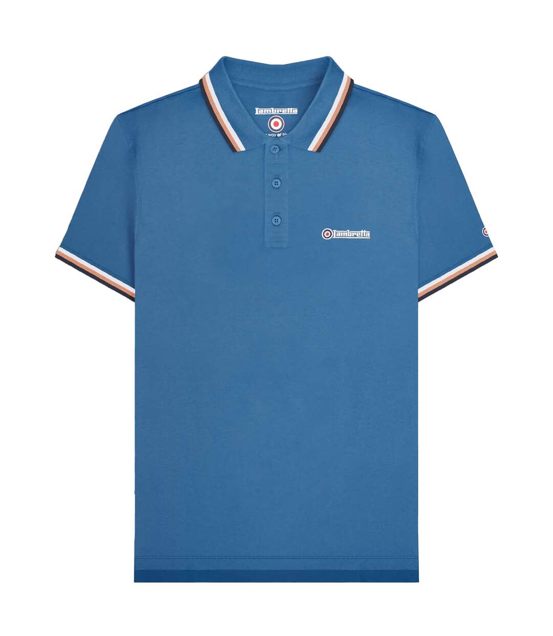 Mens Ss25 Triple Tipped Polo Shirt Dark Blue Lambretta-1